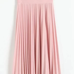 Spring and Autumn New Fashion Women's High Waist Pleated Solid Color Half Length Elastic Skirt Promotions Lady Black Pink